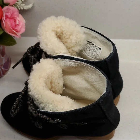 Wms SOREL Suede Leather Wedge Booties (Sz 6)
